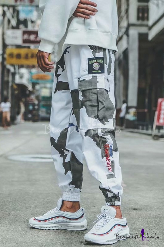 white camo cargos