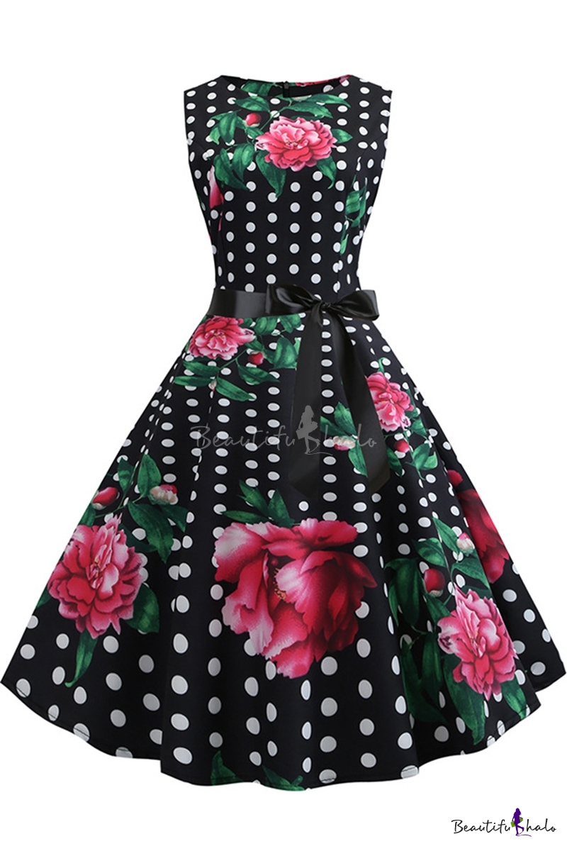 polka dot floral dress