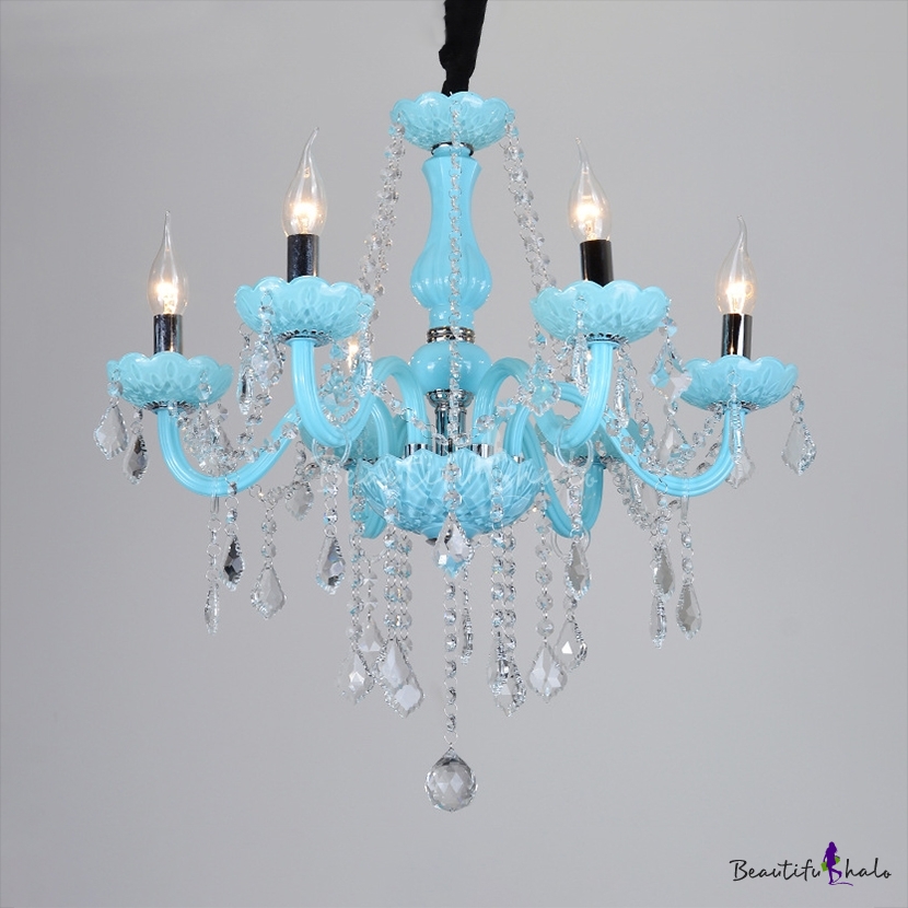 Clear Crystal Candle Chandelier With 12, Crystal Candle Chandelier Standard Size