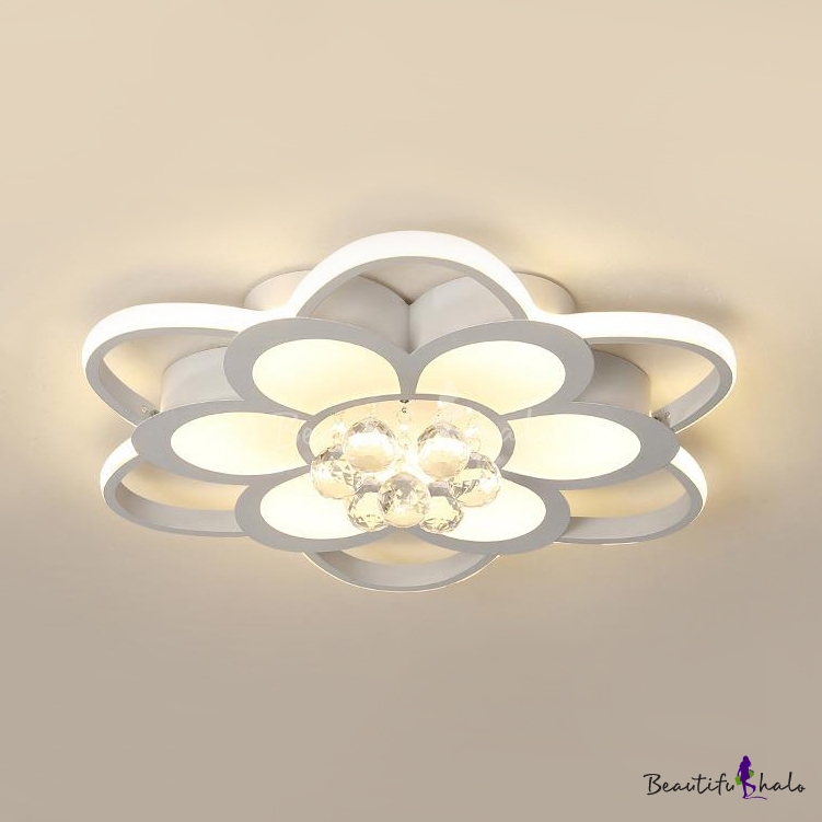 Modern Flower Ceiling Lamp Acrylic Led Ceiling Fixture With Clear