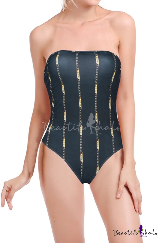 knotted bandeau one piece swimsuit