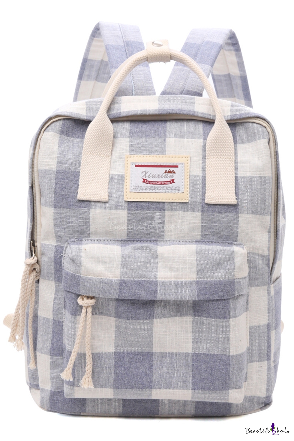 plaid backpack