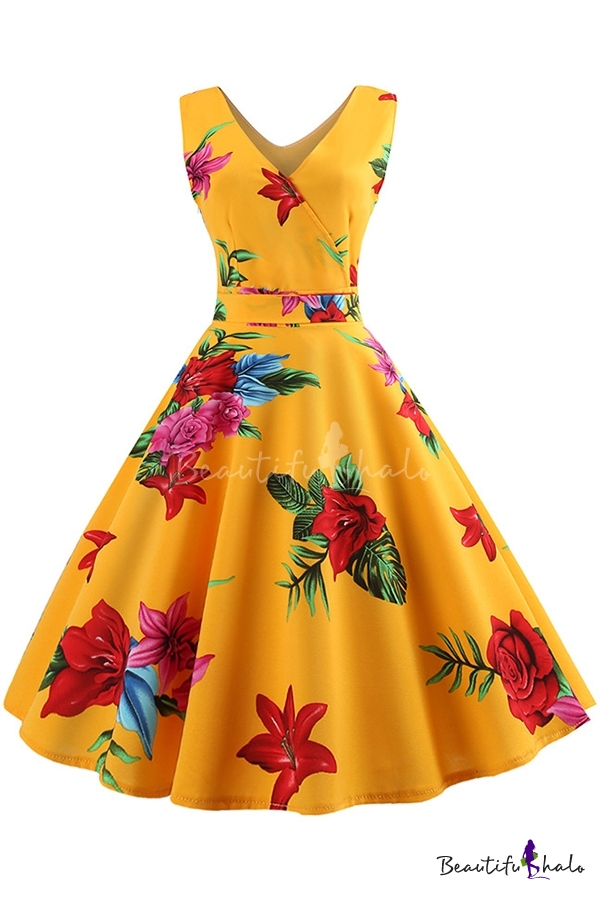 vintage mustard dress