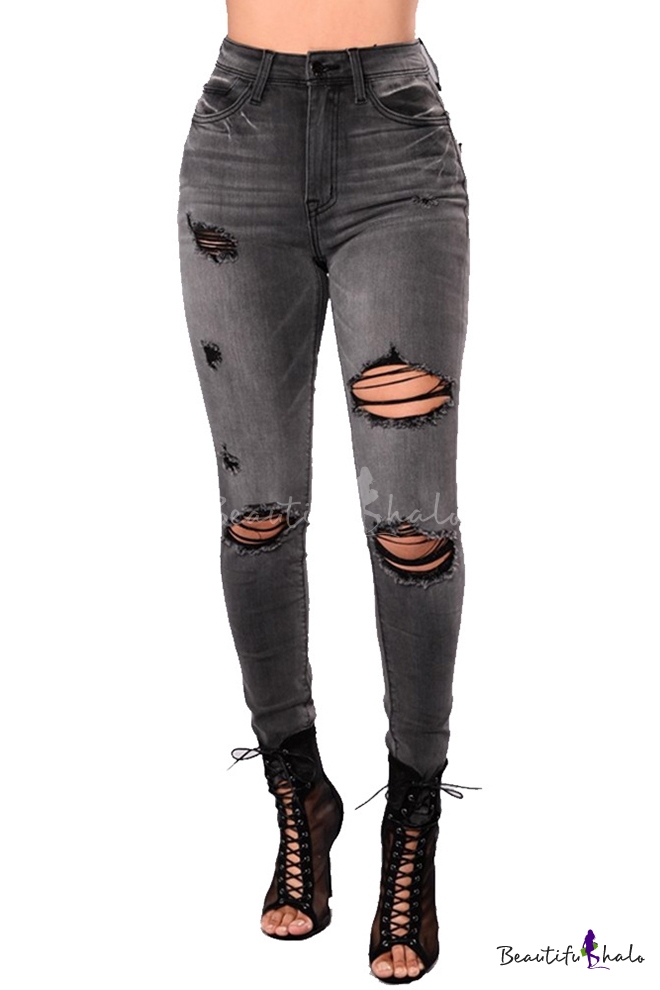 ripped skinny jeans womens