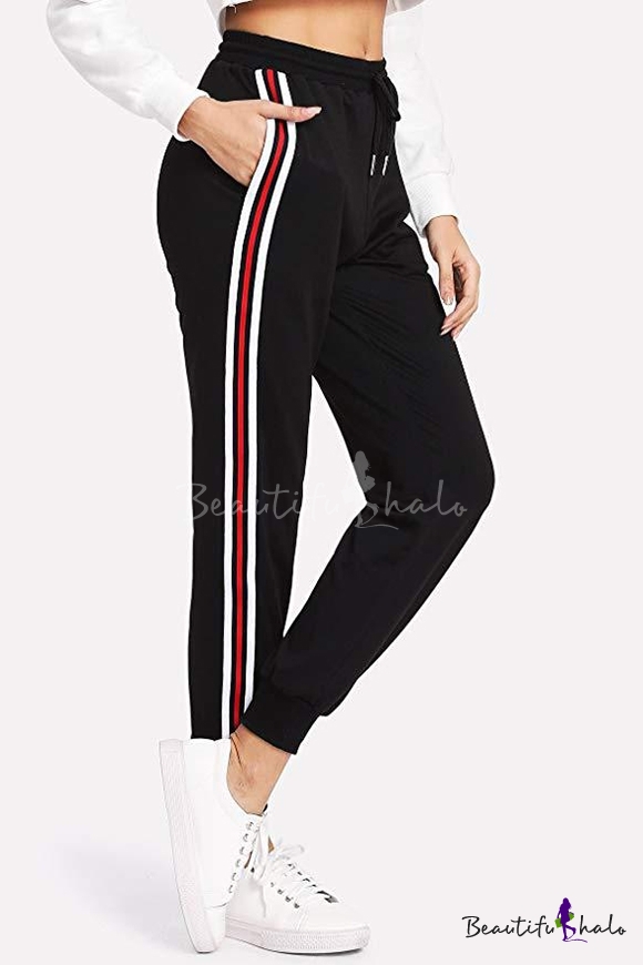 jogging pants with stripes