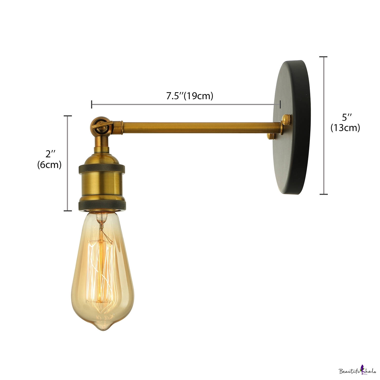 Vintage Single Socket 1 Light Edison Bulb LED Wall Sconce ...