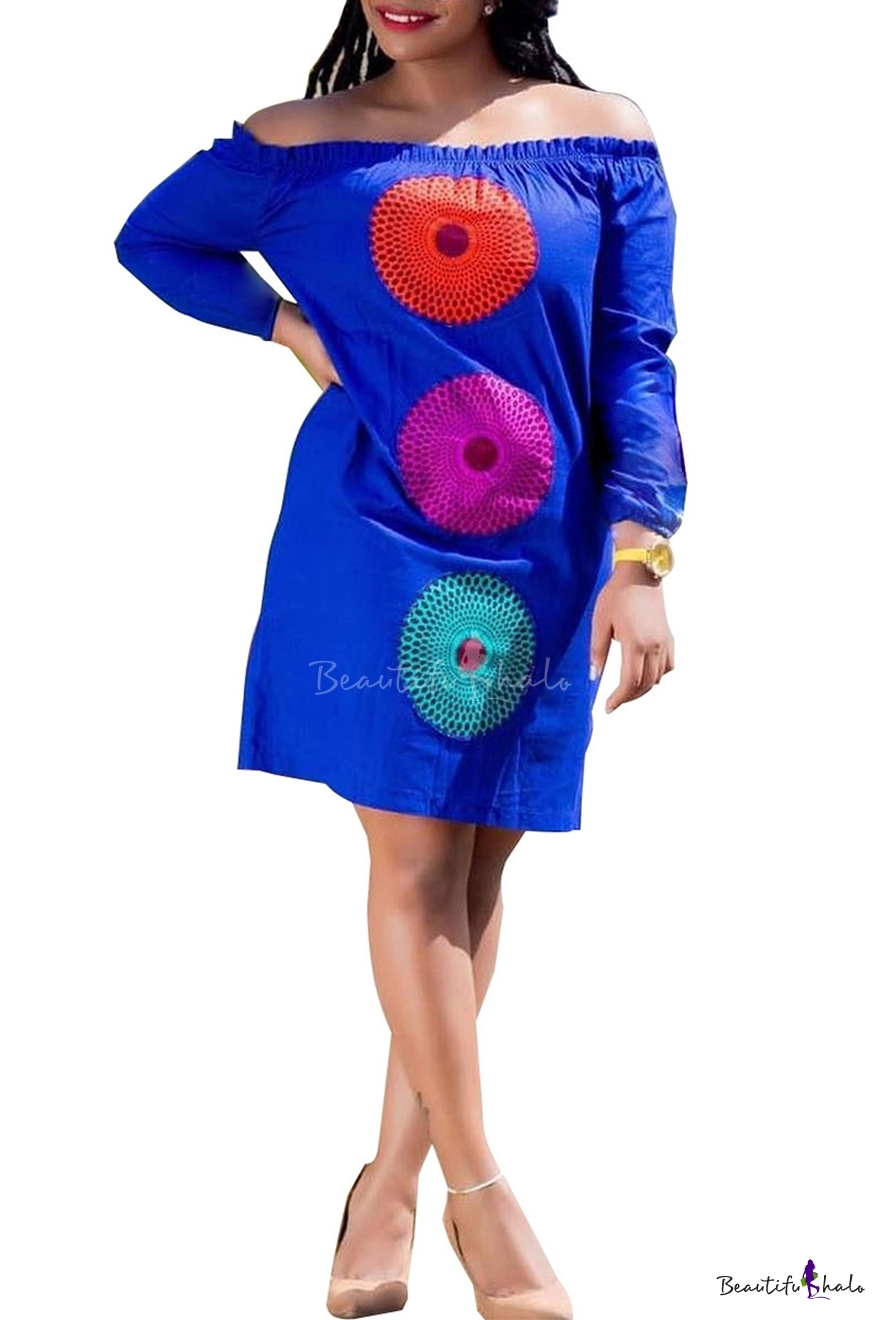 circle print mini dress