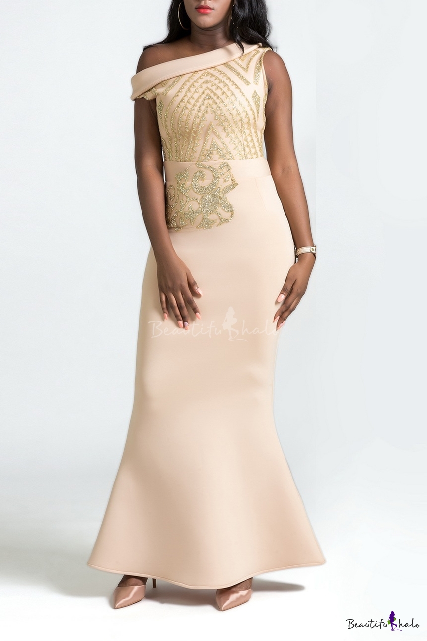 fishtail maxi prom dress