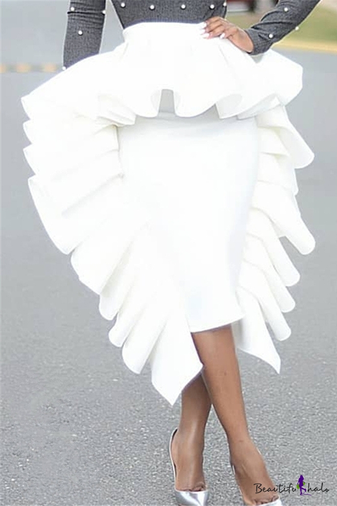 white bodycon skirt