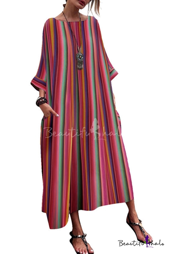 long sleeve loose maxi dress