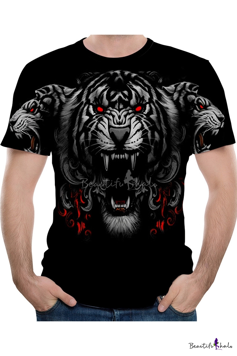 black shirt with tiger