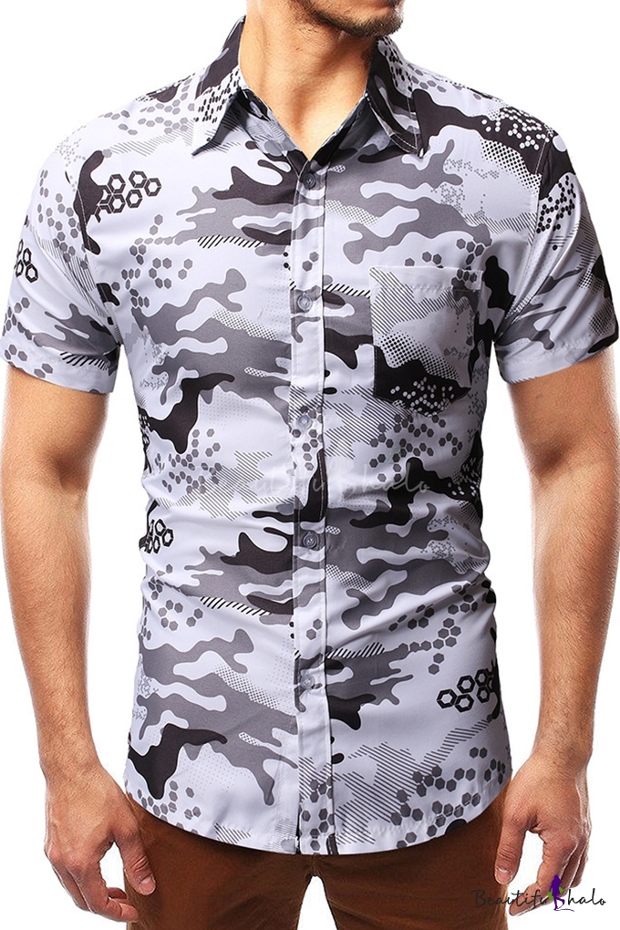 camo button up dress shirt