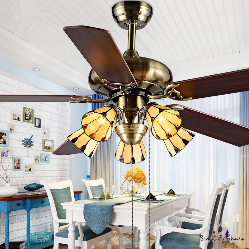 Cone Dining Room Ceiling Fan Glass 5 Lights Antique Semi Mount Light With Blade Beautifulhalo Com - Is It Ok To Put A Ceiling Fan In The Dining Room