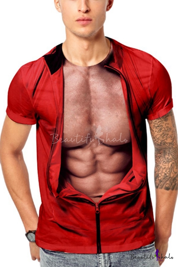 muscle print t shirt