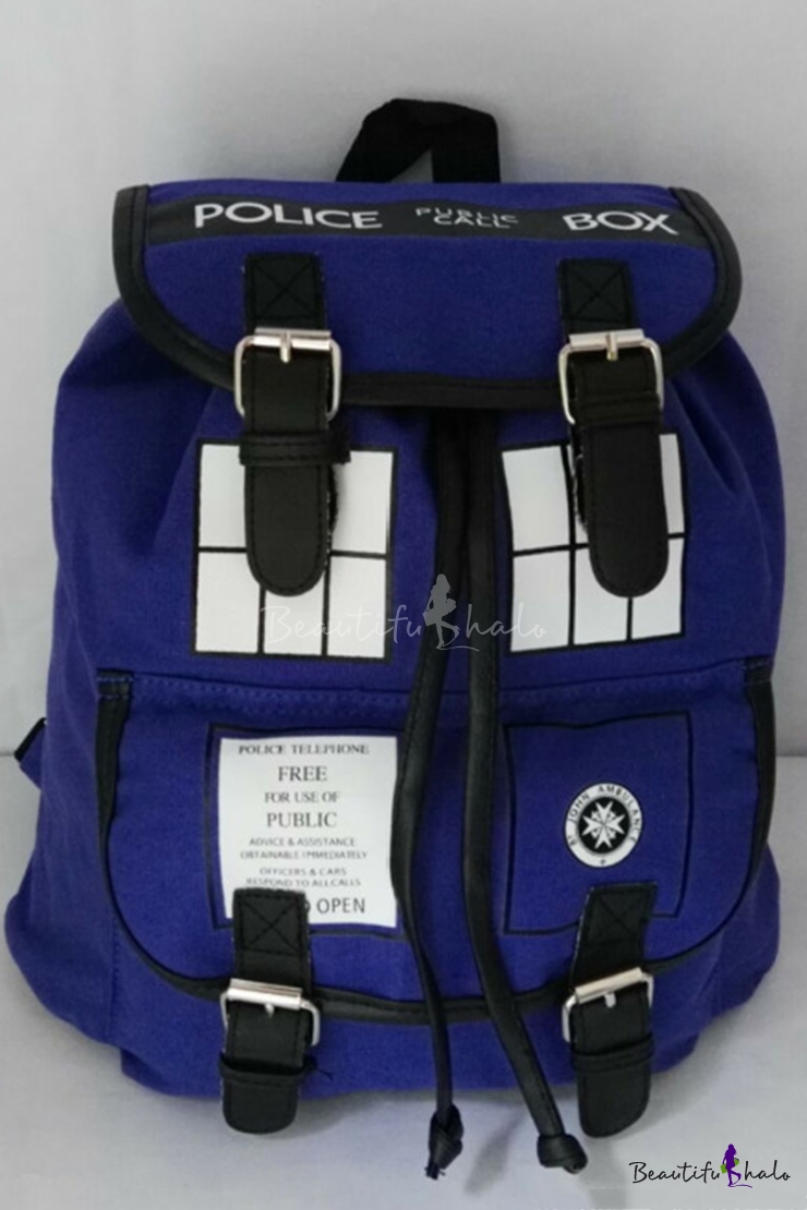 blue school backpack