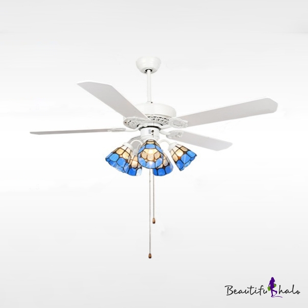 42 52 Inch White Semi Ceiling Mount Light 3 5 Lights Remote Control Fan With Pull Chain For Restaurant Beautifulhalo Com - White 42 Inch Ceiling Fan With Light And Remote