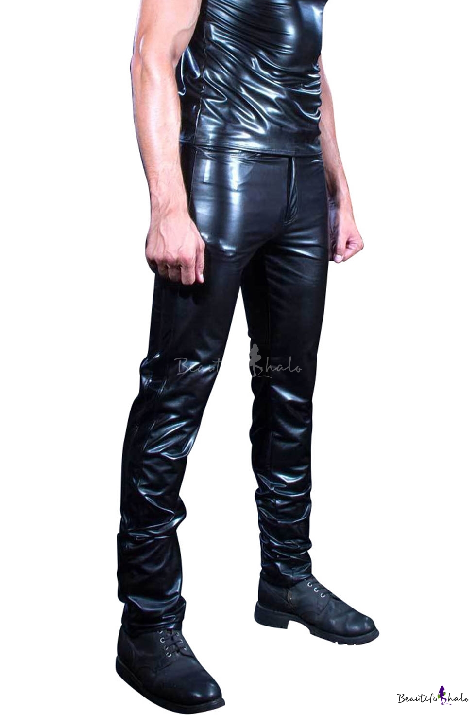 patent leather pants mens