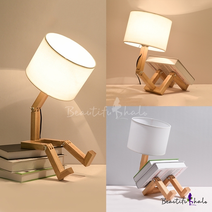 Modern Robot Table Lamp Distinctive Unique Adjustable Diy Book Night