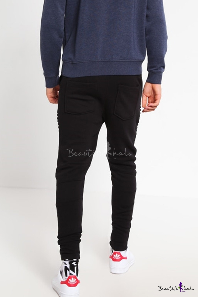 sweatpants knee stretch