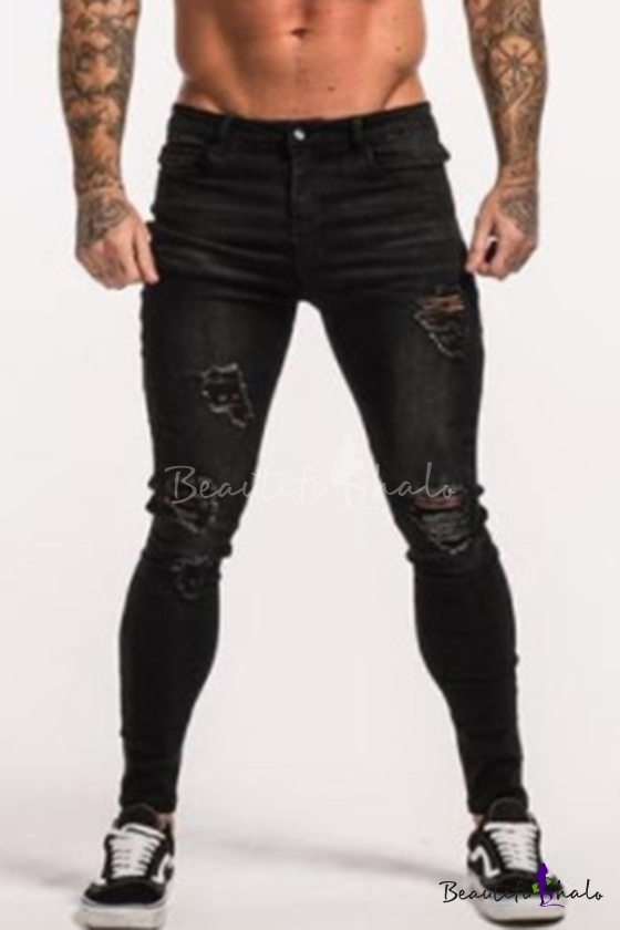 black ripped jeans outfit men