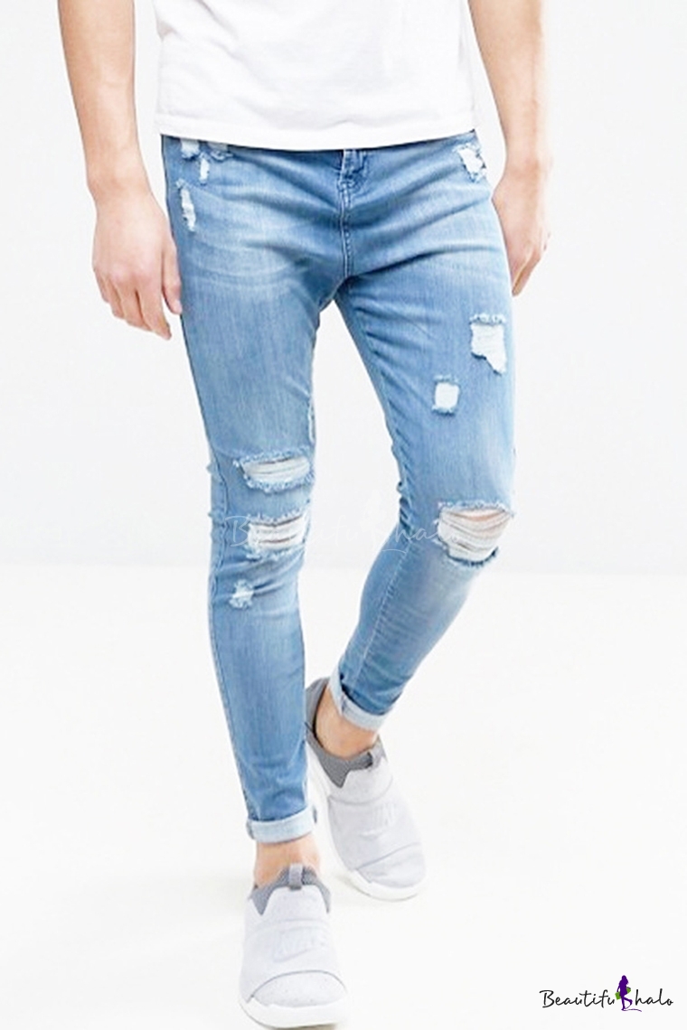 trendy light wash jeans