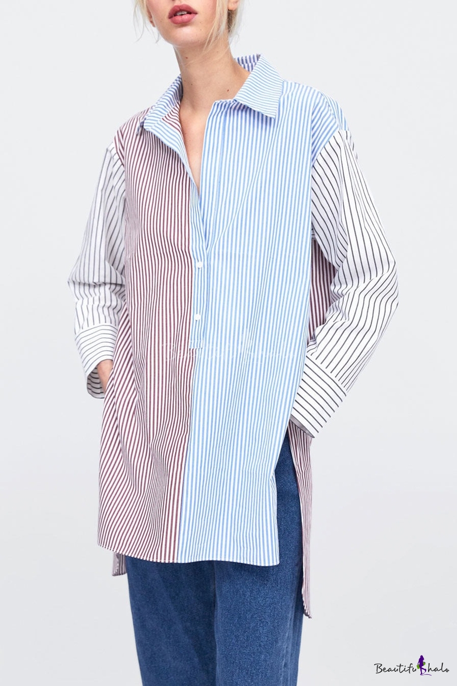longline button down shirt