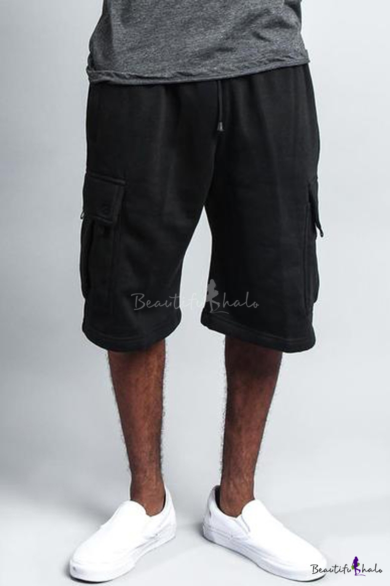 men's sweat shorts with zipper pockets