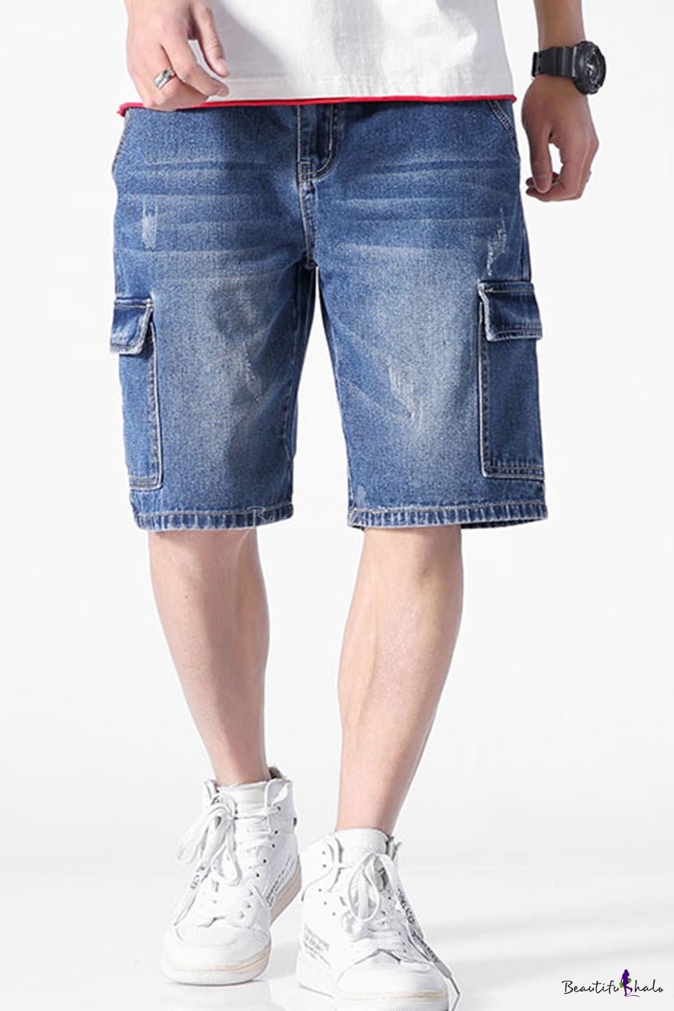 cargo jeans shorts for men