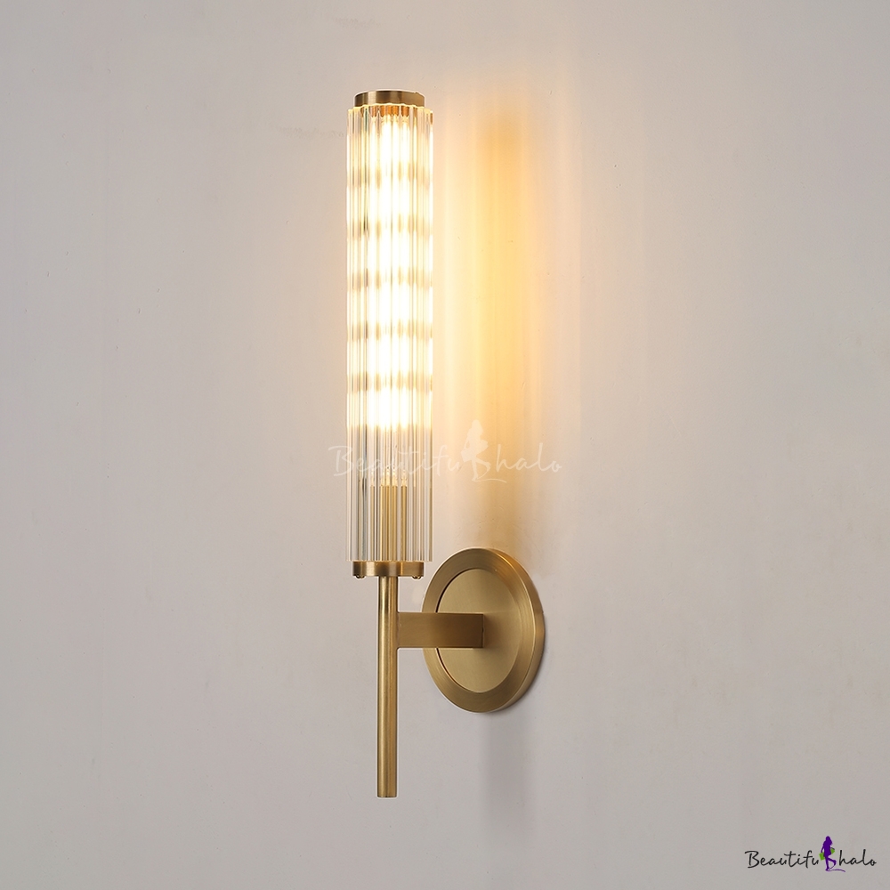 Glimmering Crystal Tube Wall Light Modern Stylish Sconce Light in Gold ...