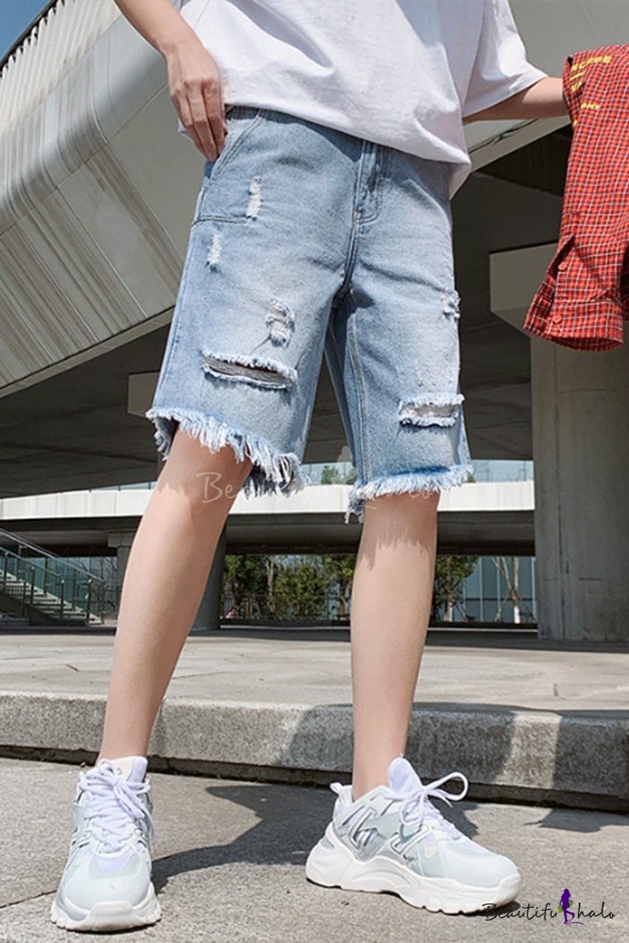 frayed jean shorts mens