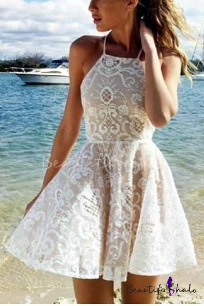 plain white lace dress