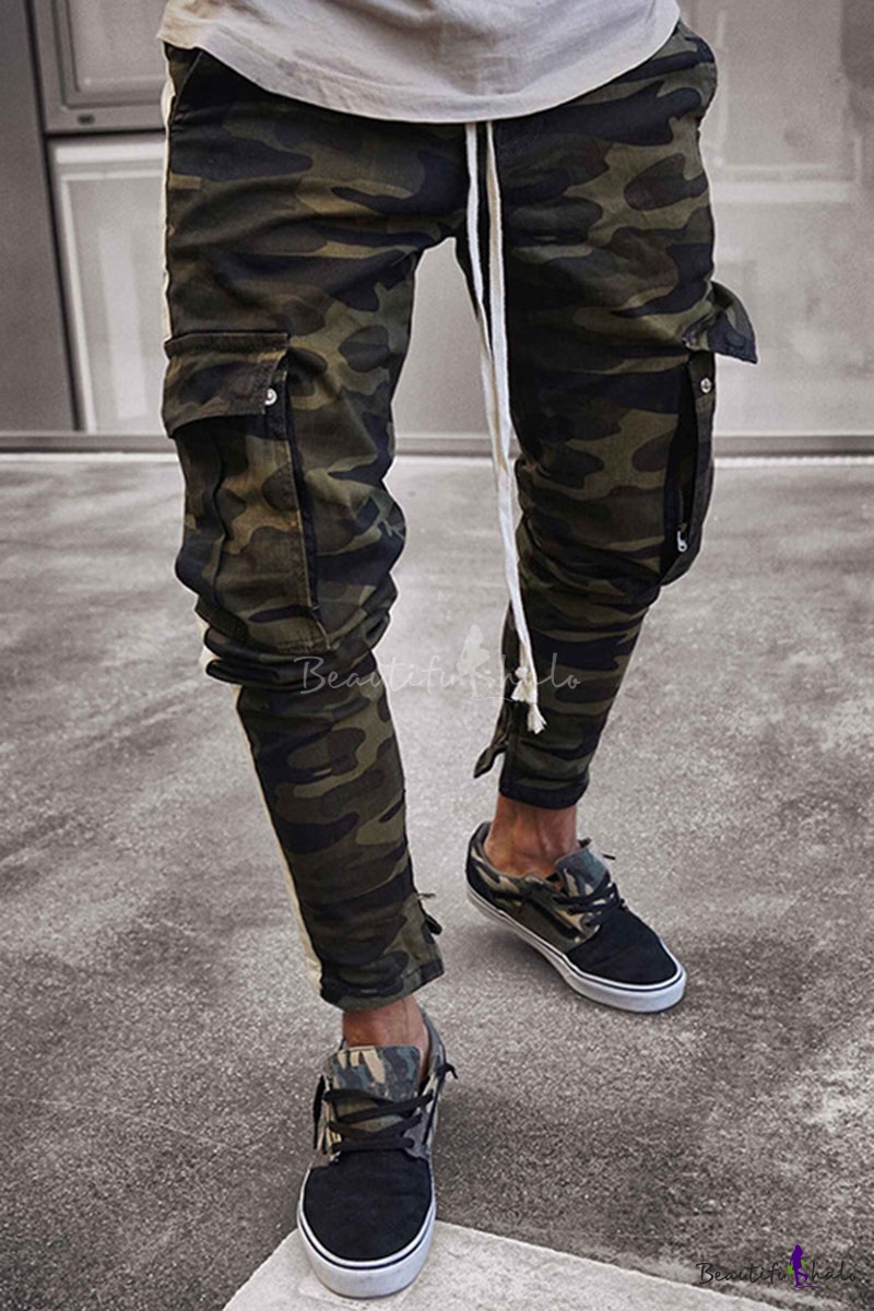 mens army green skinny jeans
