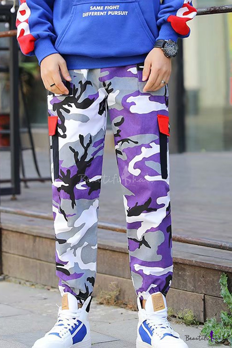 purple cargo pants for men