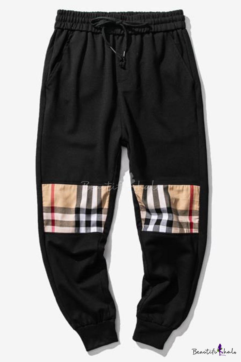 plaid mens joggers