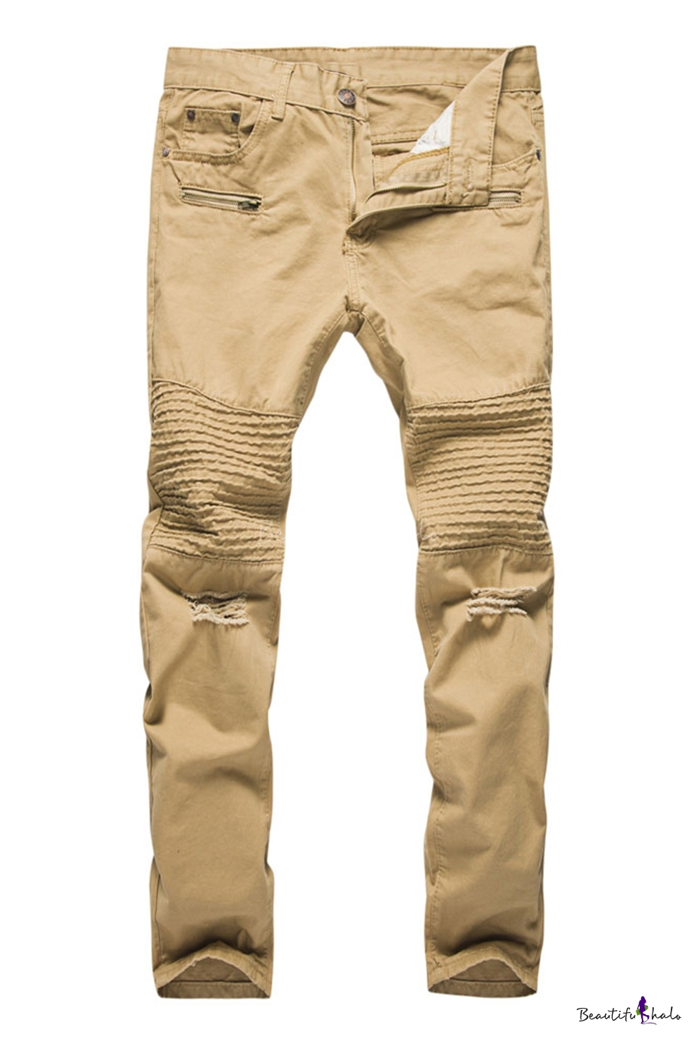 khaki biker pants