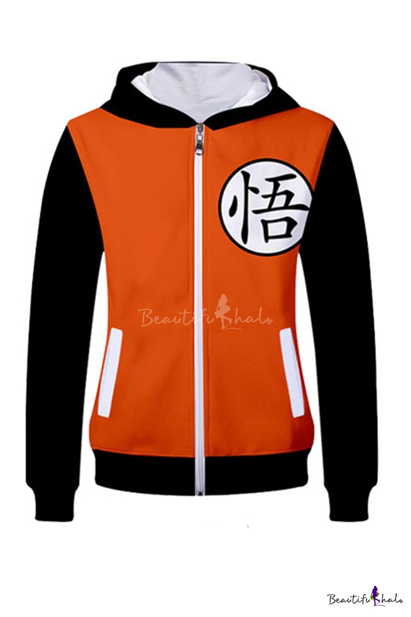 orange zip up hoodie