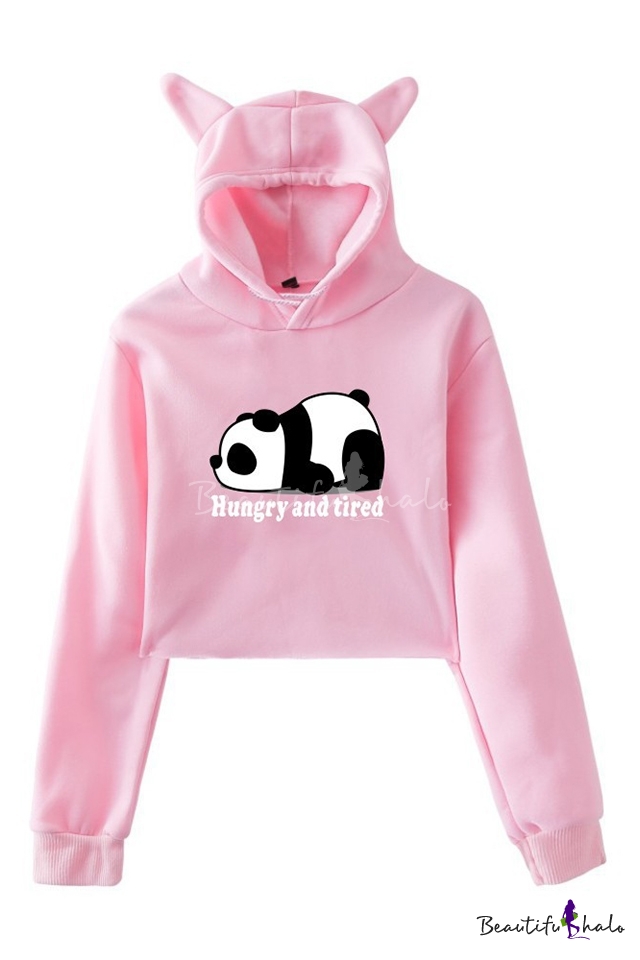 panda crop hoodie