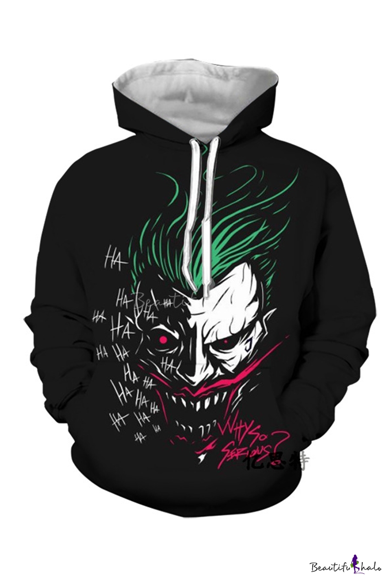 New Arrival Cool Fashion HAHA Joker 3D Printed Long Sleeve Unisex Black ...