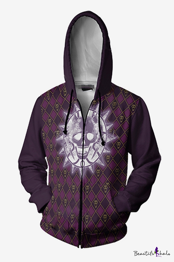 purple skull hoodie