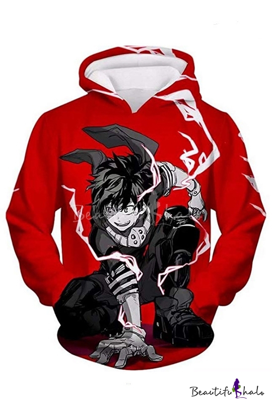 New Trendy Comic Anime Character 3D Printed Long Sleeve Pullover Hoodie ...