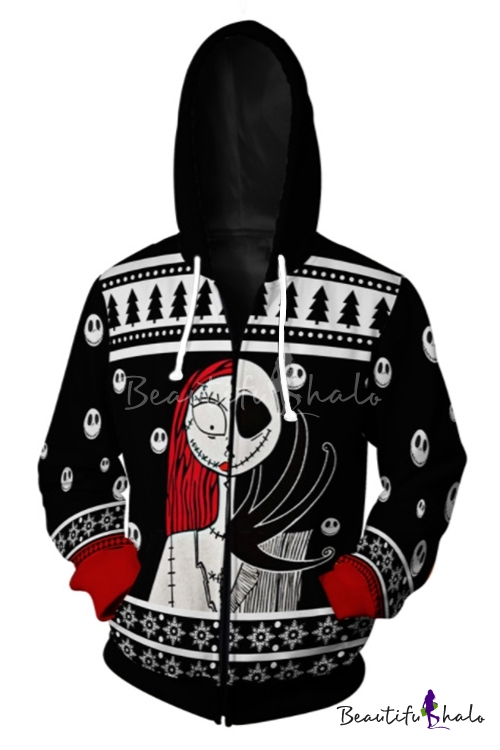 nightmare before christmas zip up hoodie