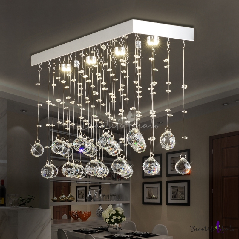 Unique Crystal Linear Ceiling Fixture Modern Design Crystal Ball ...