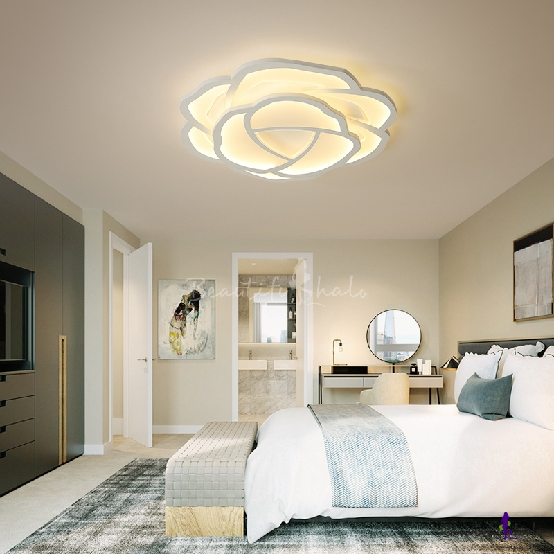 Contemporary Floral Flush Ceiling Light Acrylic Bedroom Led Flush Mount