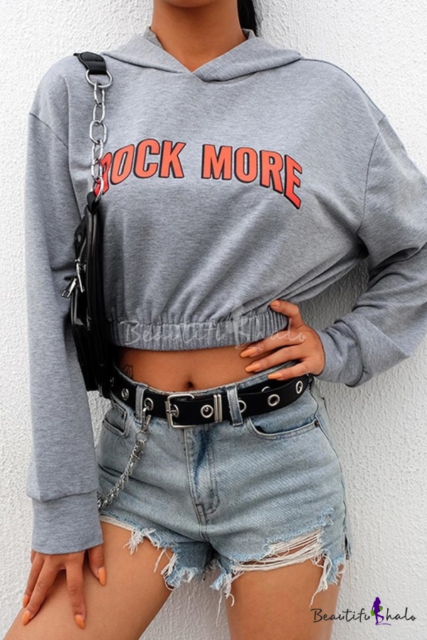 cropped elastic hoodie