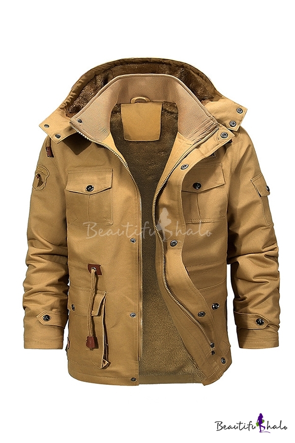 sherpa lined khaki jacket