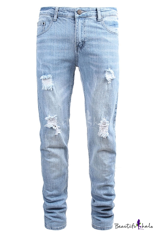 distressed jeans light blue