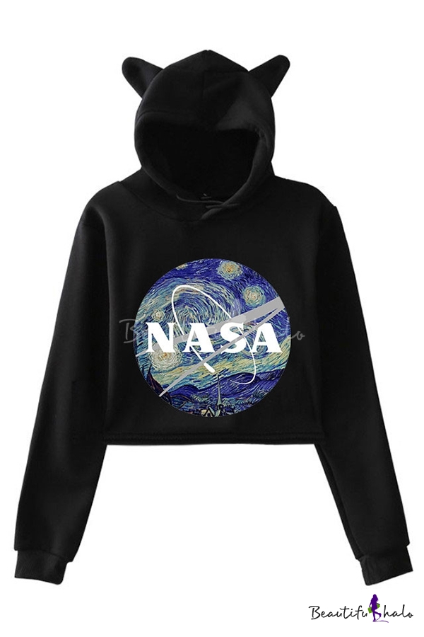 nasa sweatshirt crop top