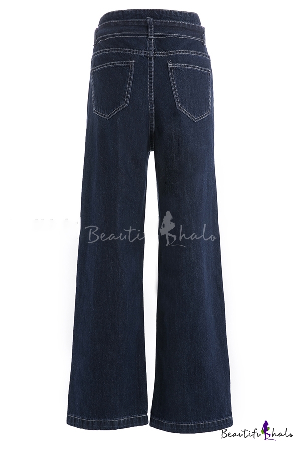 blue high waist wide leg jeans