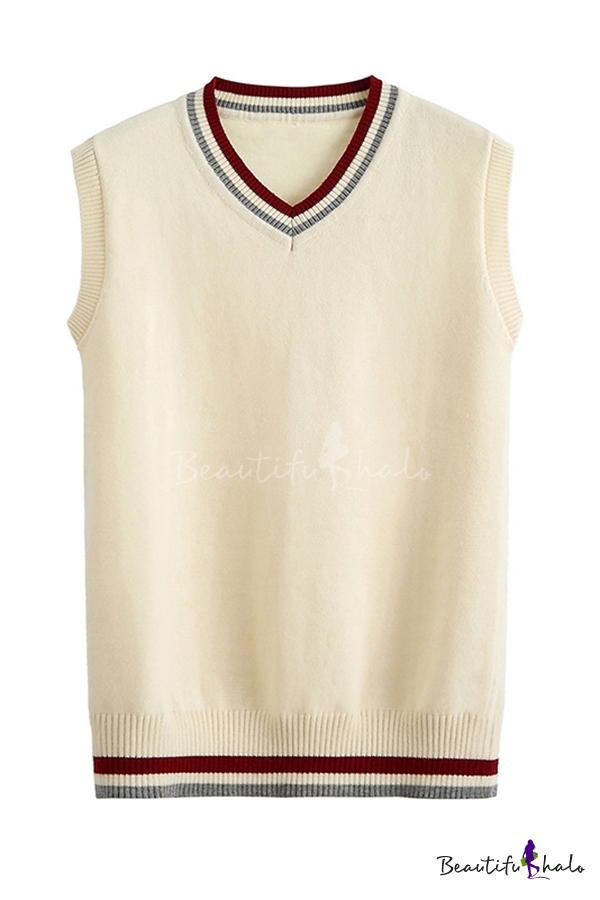 v neck sleeveless vest