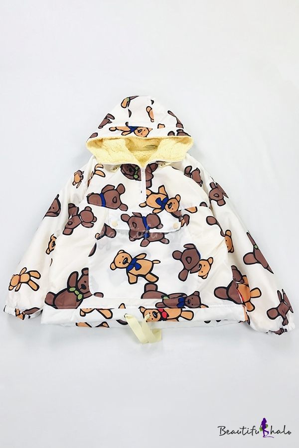 teddy bear jacket half zip